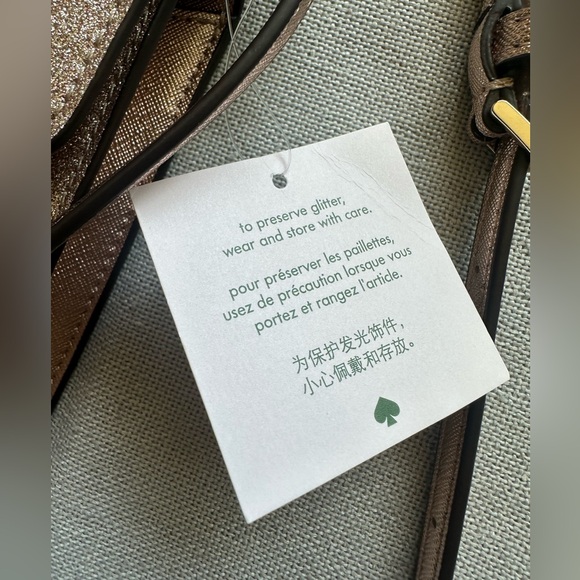 Kate Spade Tinsel Flap Rose Gold Crossbody Purse - Picture 8 of 11